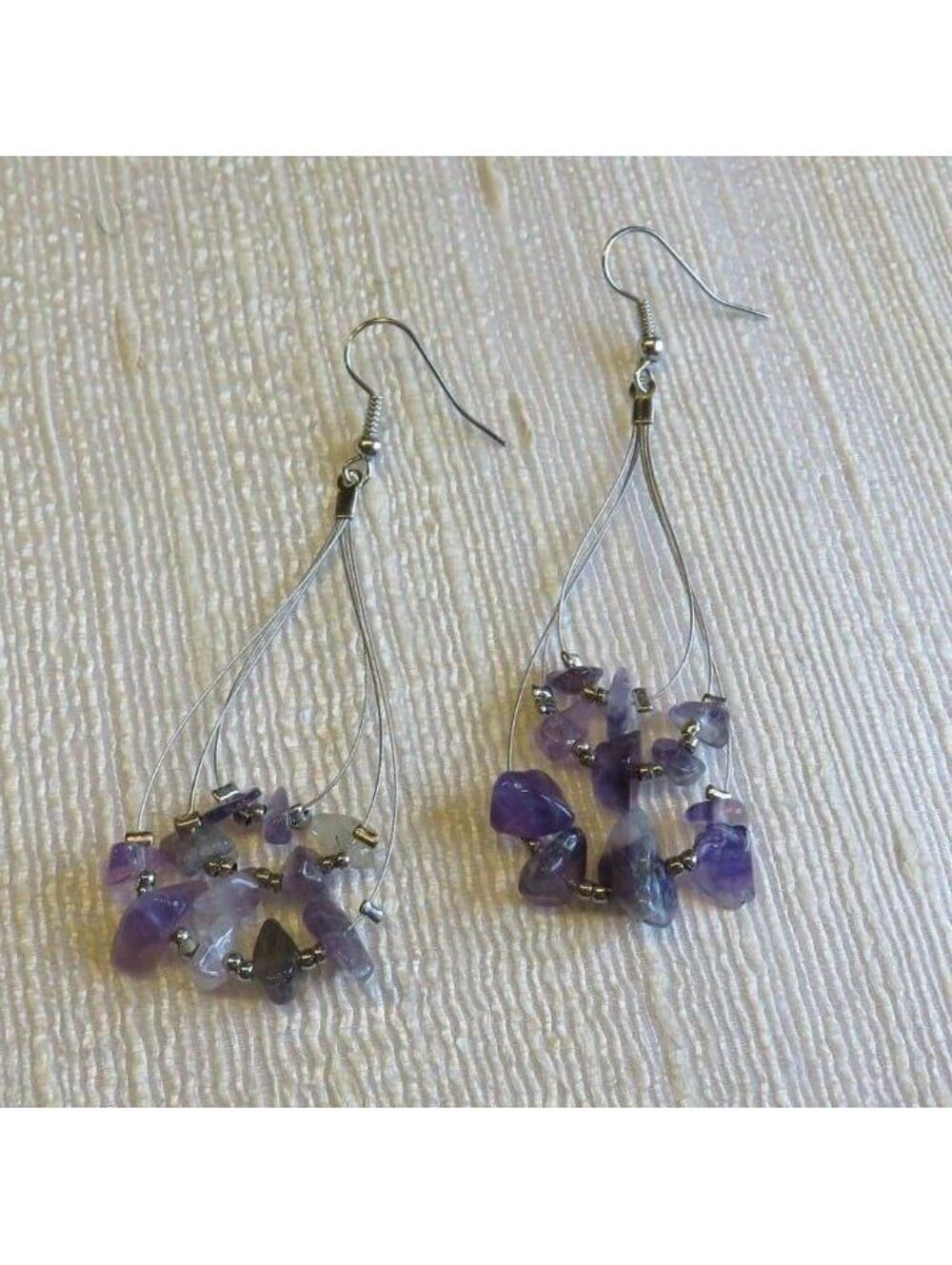 Amethyst Gemstone Teardrop Earrings